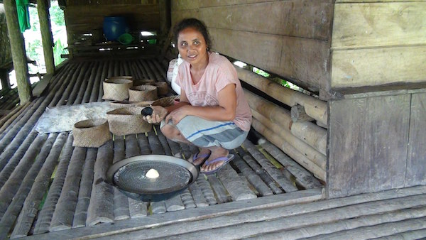 The exceptional success case: this lady sells home-made traditional cakes for parties and government meetings and financed her son’s university education in Bali from the revenue -  by Jacqueline Vel, Sumba, April 2015.