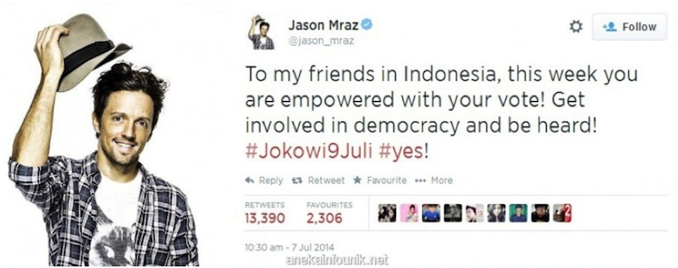 Twitter Screen shot - Jason Mraz