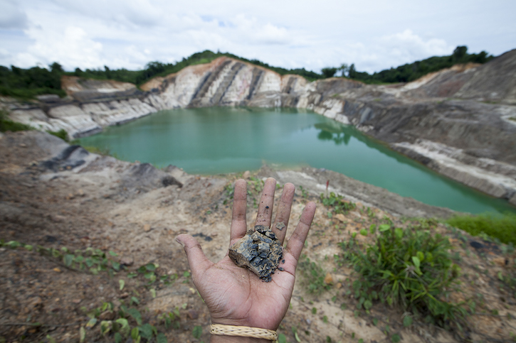 East Kalimantan mining pit from the air - Tessa Toumbourou