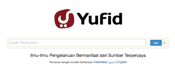 The yufid.com search engine provides potential followers with a search filter limited to approved Salafi sources