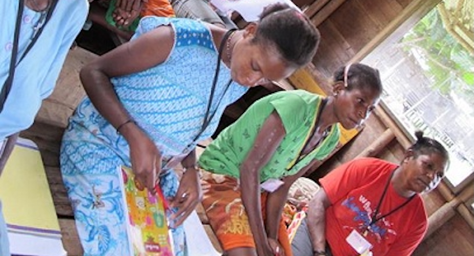 Bauzi women in a health class for new and expectant mothers  Bobby Anderson