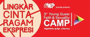 Promotion material for 2014’s Young Queer Faith and Sexuality Camp.  Yulia Dwi Andriyanti